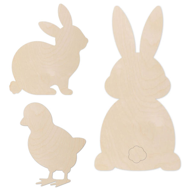 Easer Bunny and Easter Chick Laser Shapes
